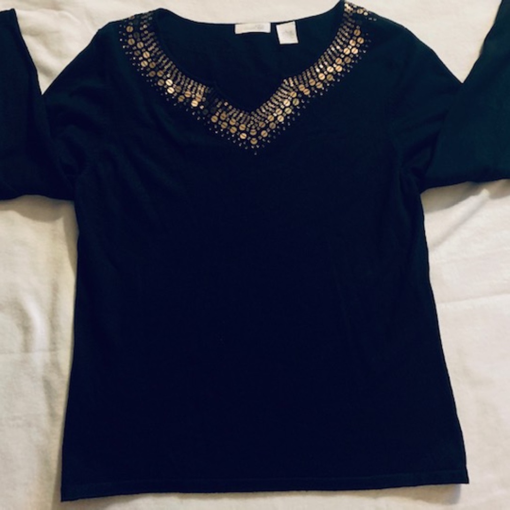 Beautiful   Black Top designed by Marshall Field's